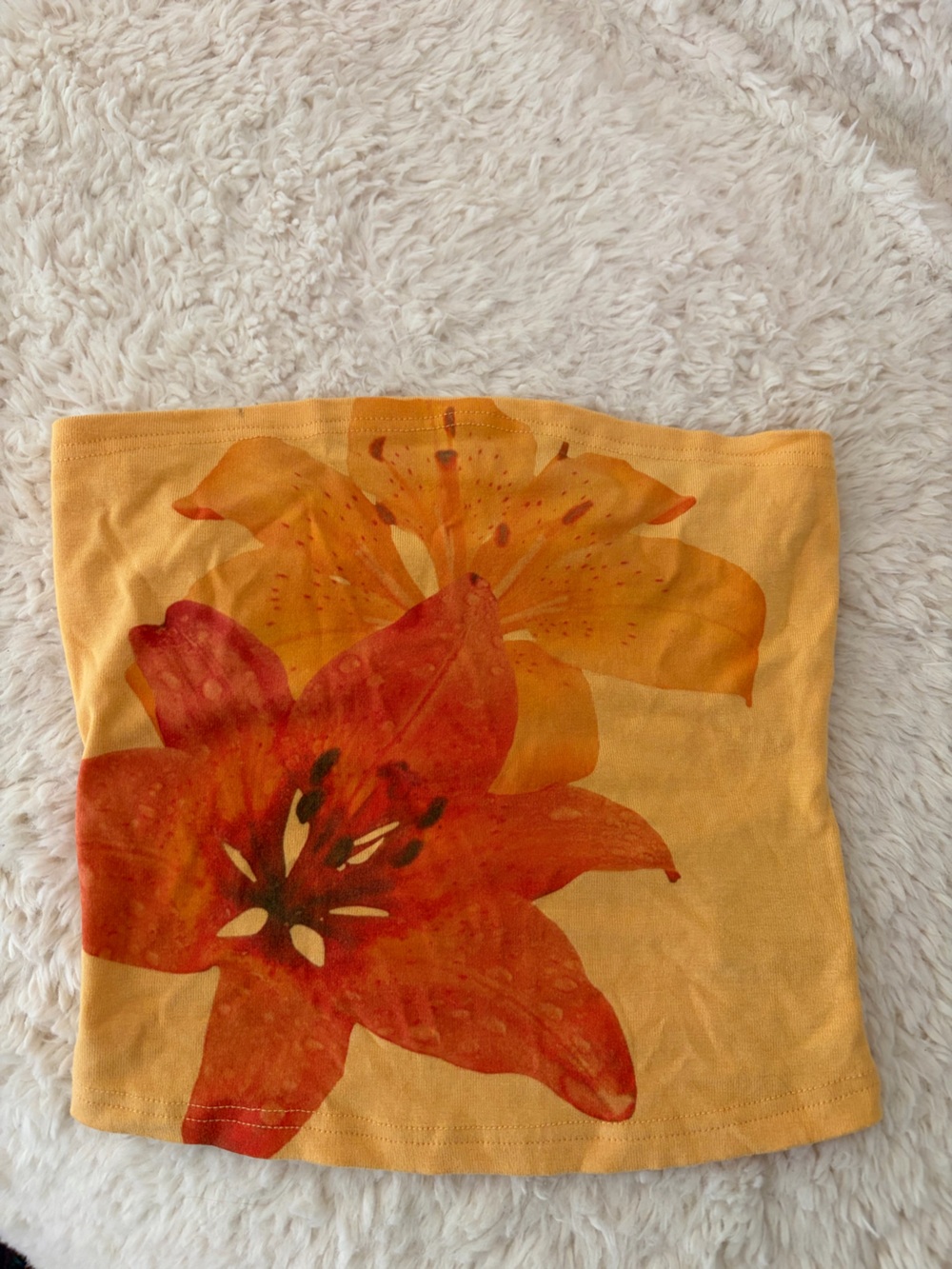 NWOT Y2K Beerbro Floral Orange Decorative Pillow Cover - Vibrant Lily Print